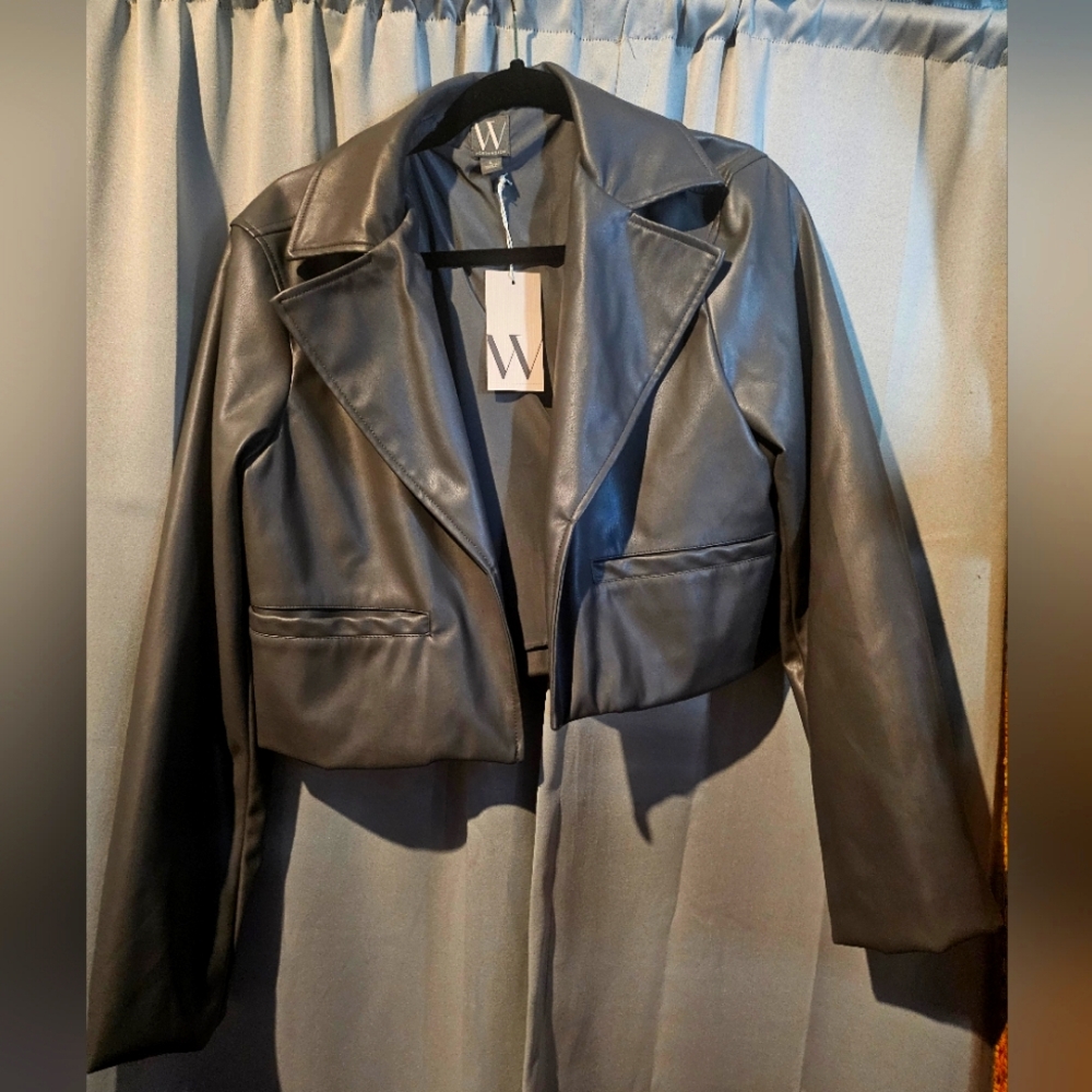 Cropped moto jacket
